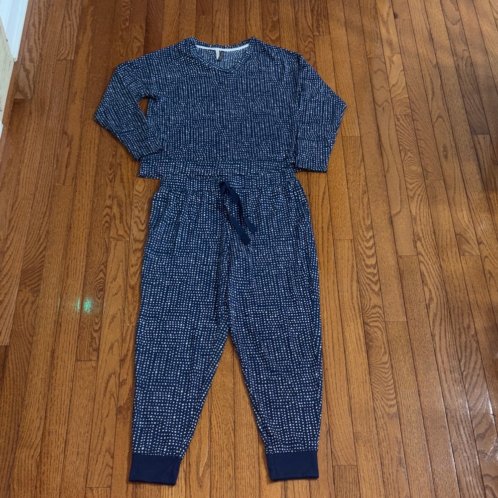 Cozy Navy Dot Long-Sleeve Pajama Set